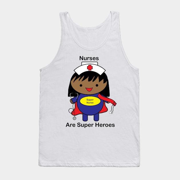 Nurse Black Super Hero Tank Top by Beautiful Cuteness